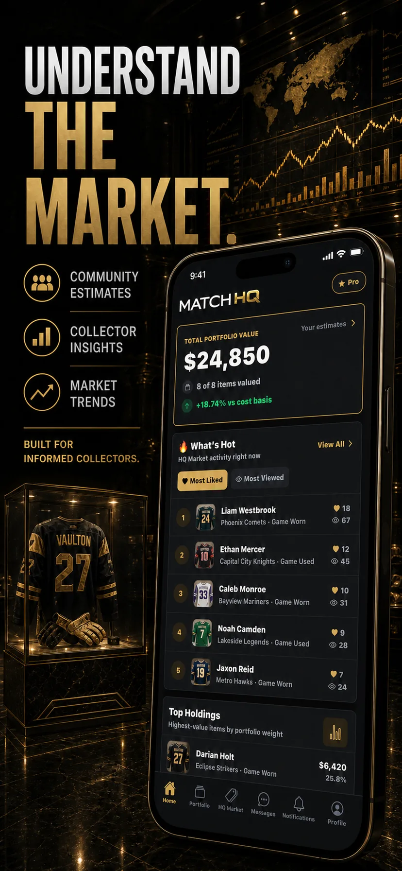 MatchHQ App Store preview showing market intelligence