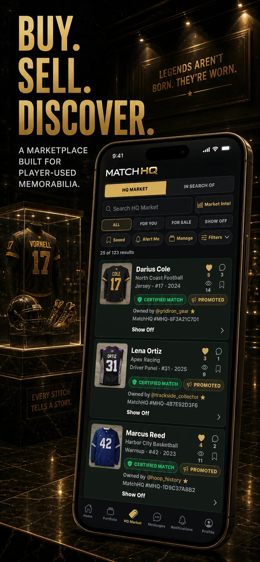 MatchHQ App Store preview showing the marketplace